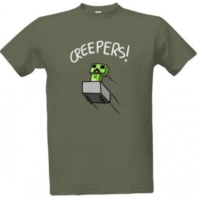 Craft tričko s potiskem Creepers Mine BOY pánské khaki