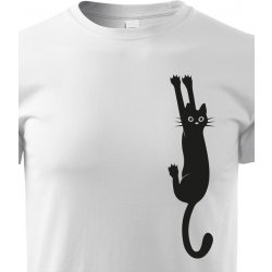 Canvas dětské tričko s kočkou bílá
