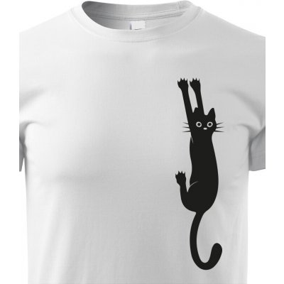 Canvas dětské tričko s kočkou bílá – Zboží Mobilmania