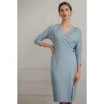 Příléhavé šaty s výstřihem L086 blue – Zboží Mobilmania