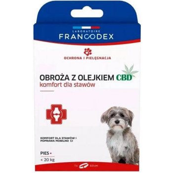 Francodex Obojek s CBD olejem 60 cm pro psy vážící méně než 20 kg
