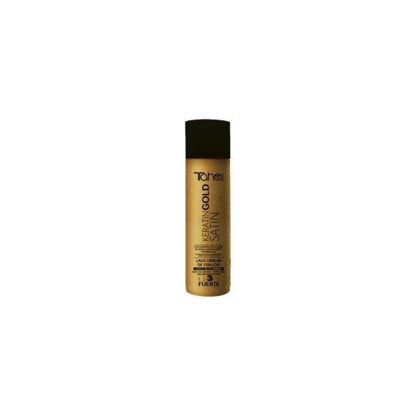 Stylingový přípravek Tahe Keratin Gold Hairspray Satin fix3 lak na vlasy s keratinem a arganovým olejem 75 ml