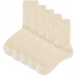 Vlnka ponožky s ovčí vlnou Merino se zdravotním lemem 5 párů bílá – Sleviste.cz