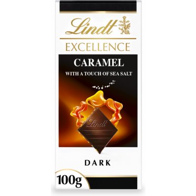 Lindt Excellence hořká čokoláda s karamelem a mořskou solí 100 g – Zbozi.Blesk.cz