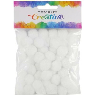 Tempus Kuličky pom poms bílé 20 mm 50 ks – Zboží Mobilmania