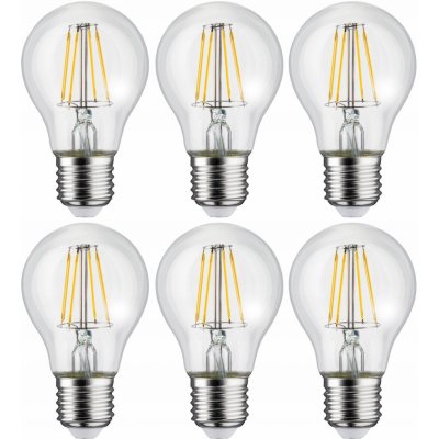 Maclean 6x LED žárovka , vlákno LED E27, 4W, 230V, teplá bílá 3000K, 470lm, retro edison dekorativní A60, MCE266 – Zboží Mobilmania