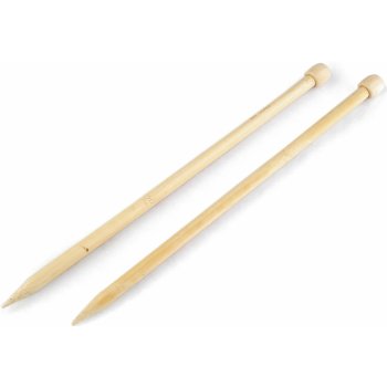 Pletací jehlice BAMBUS, bambusové, rovné, 2 kusy, délka 35cm, velikost 12mm