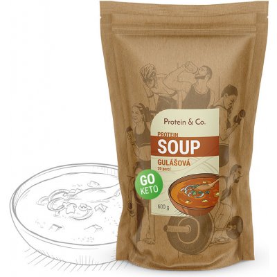 Protein&Co. Keto proteinová polévka Gulášová polévka 600 g – Zbozi.Blesk.cz