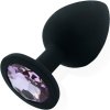 Anální kolík Sensual Anální kolík silikonový s krystalem 10 cm černá