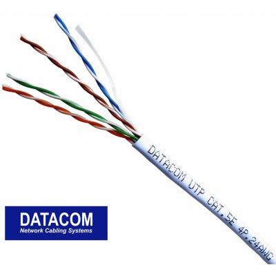 Datacom 1107 UTP drát CAT5E PVC, 305m, bílý