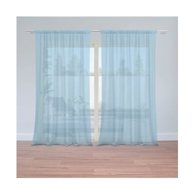 Sablio Záclony Světle modrá: 2ks 150x250cm – Hledejceny.cz
