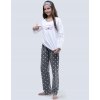 Dětské pyžamo a košilka Hančin krámek dívčí pyžamo 19059V bílá šedá