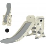 AIYAPLAY Dětská skluzavka 3 v 1 s prolézačkou, basketbalovým míčem, skládací vnitřní skluzavka pro batolata ve věku 2-5 let – Zboží Dáma