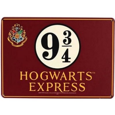 CurePink: | Plechová dekorativní cedule na zeď Harry Potter: Nástupiště 9 3/4 (A5 14,8 x 21 cm) [SSA5HP05] – Zboží Mobilmania