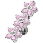 Šperky4U stříbrný piercing do pupíku se štítem kytičky BP01171-P – Hledejceny.cz