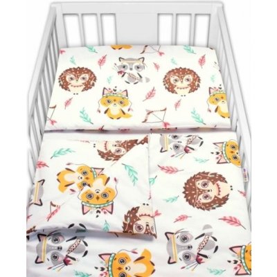 Baby Nellys povlečení Ježek a Liška bílé/žluté 120 x 90 cm – Zboží Mobilmania