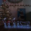 Vánoční osvětlení DKD HOME DECOR Vánoční dekorace sob a sáně venkovní 576 LED diod