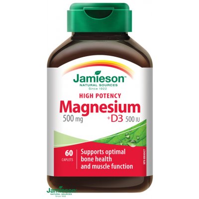 Jamieson Magnesium 500 mg + D3 500 UI 60 tablet – Hledejceny.cz