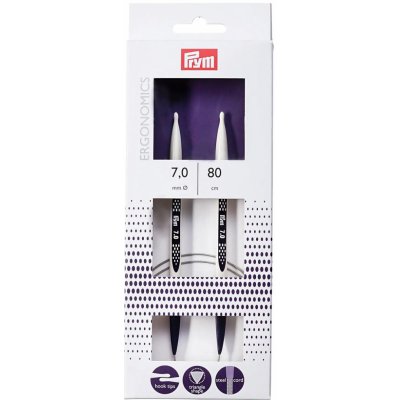 Prym pletací jehlice PRYM ERGO 215810, ergonomické plastové, kruhové, 1 kus, délka 80cm, velikost 7mm – Zbozi.Blesk.cz