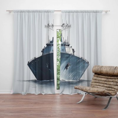 Sablio Závěs Válečná loď na klidném moři: 2ks 140x250cm – Hledejceny.cz