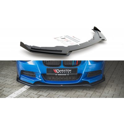Maxton Design "Racing durability" spoiler pod přední nárazník s rohovými splittery pro BMW řada 1 F20 M135I, plast ABS bez povrchové úpravy, s červenou linkou