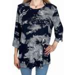 Dámská nadměrná halenka s dlouhým rukávem Beata modrá – Zboží Dáma