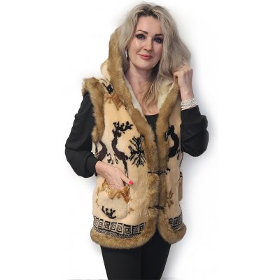 Ovčí Věci dámská vesta Lux s kapucí – Zboží Dáma