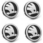 Škoda Auto Středové krytky hliníkových kol ŠKODA, sada 4 ks, originál, chromované logo | Zboží Auto