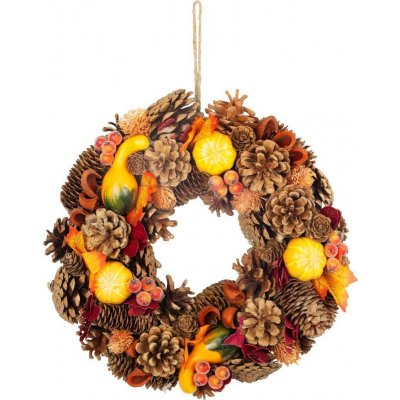 MagicHome Vianoce Věnec MagicHome Nature, podzimní, oranžový, 30 cm – Hledejceny.cz