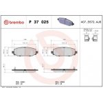 Sada brzdových destiček, kotoučová brzda BREMBO P 37 025