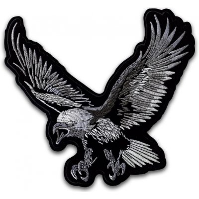 Moto nášivka orel stříbrný XXL na záda 28 cm x 30 cm – Zboží Dáma