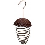 Esschert Design Kovové závěsné krmítko pro ptáky na lojové koule, Žalud, hnědé – Sleviste.cz