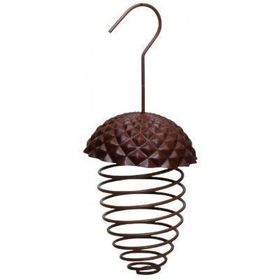 Esschert Design Kovové závěsné krmítko pro ptáky na lojové koule, Žalud, hnědé – Sleviste.cz