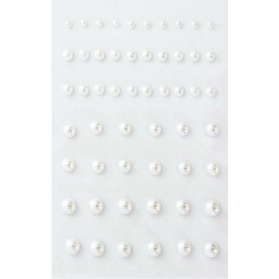 Galeria Papieru Samolepicí dekorační kamínky - perly, mix velikostí, bílé, 54 ks – Sleviste.cz