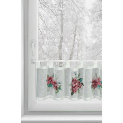 Hotová záclona XMAS s vánoční růží - na průchodkách – Hledejceny.cz