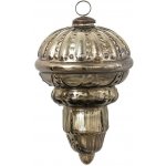 Clayre & Eef Hnědo-stříbrná antik vánoční skleněná ozdoba XL - Ø 14*22 cm – Hledejceny.cz