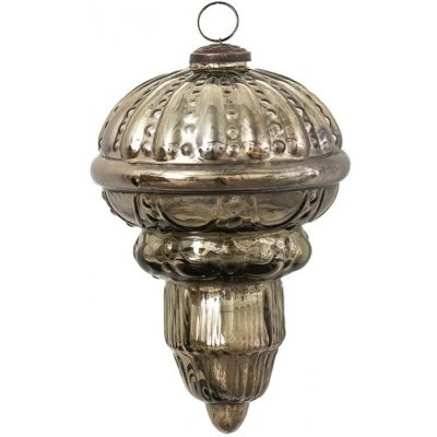 Clayre & Eef Hnědo-stříbrná antik vánoční skleněná ozdoba XL - Ø 14*22 cm – Hledejceny.cz