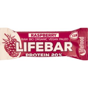 Lifefood Lifebar Protein bio tyčinka malinová 47 g