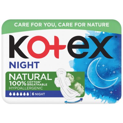 Kotex Natural Night vložky 6 ks