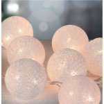 MagicHome Reťaz Cotton Balls White 10 LED teplá biela PE bavlna 2xAA jednoduché svietenie – Hledejceny.cz