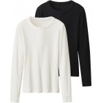 esmara Dámské triko s dlouhými rukávy, 2 kusy černá/bílá – Zboží Dáma