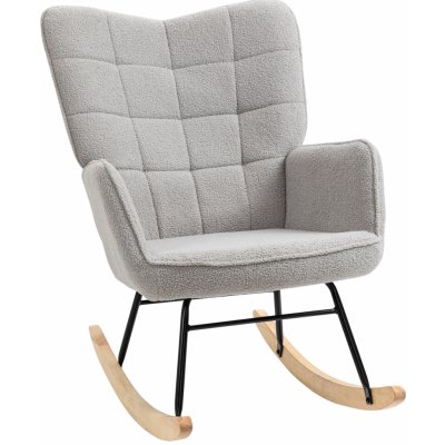 Homcom Křeslo houpací z masivního dřeva šedé 839-613V00LG – Zbozi.Blesk.cz