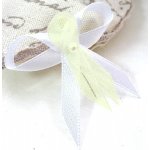 Svatební mašličky s perličkou 4 cm - bílo- krémové - šifon – Zboží Dáma