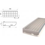 Pozinkovaný schodišťový stupeň protiskluzový 1000x270 mm, oko 30x30 mm – Sleviste.cz