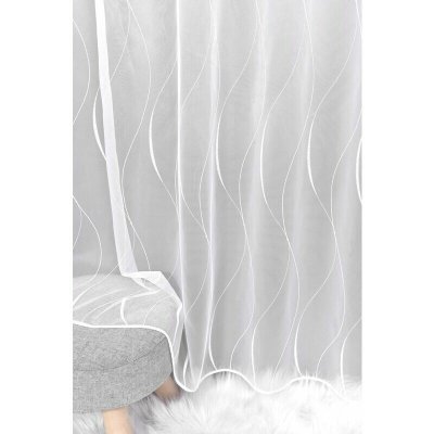 Záclona vega, Jezerní vlnky s olůvkem metráž, bílá 180 cm – Hledejceny.cz