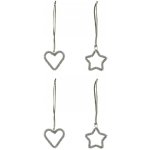House Doctor Vánoční ozdoby Connect Silver Finish – set 4 ks, stříbrná barva, kov – Hledejceny.cz
