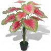 Květina vidaXL Umělá rostlina kaládium s květináčem 85 cm zelená a červená