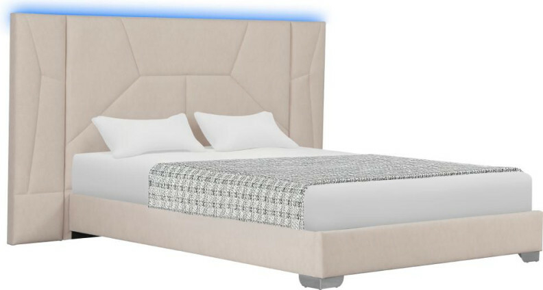 Kondela Altesa s roštem a LED osvětlením béžová Velvet látka