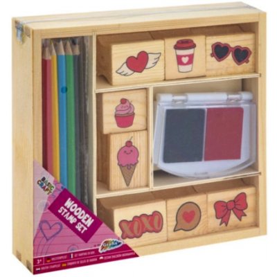 Grafix Dřevěná razítka v boxu pastelky – Sleviste.cz