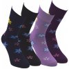 RS Barevné teplé květované ponožky fialová